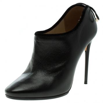 Pre Owned Jimmy Choo Black Leather Rogue 110 Ankle Boots Size 35.5 
