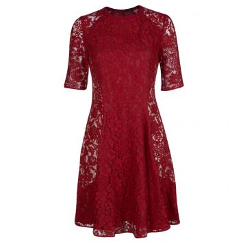 Pre Owned Joseph Red Lace A-Line Dress  S