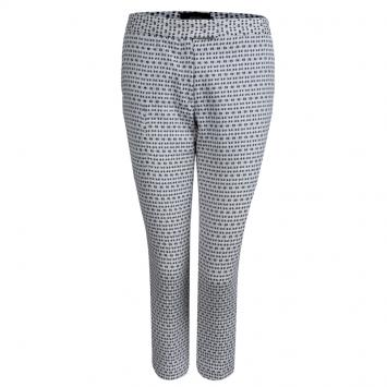 Pre Owned Joseph Monochrome Textured Cotton Cropped Trousers S