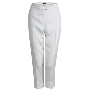 Pre Owned Joseph Off White Cropped Trousers M