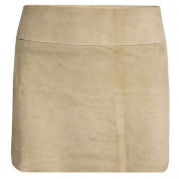 Pre Owned Joseph Beige Goat Skin Suede Mini Skirt XS
