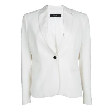 Pre Owned Joseph Off White Crepe Jazz Blazer L