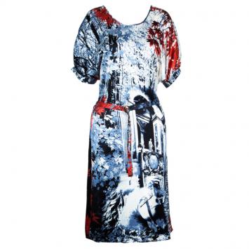 Pre Owned Just Cavalli Multi Print Silk Dress M
