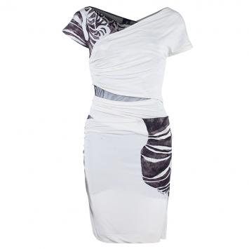 Pre Owned Just Cavalli Ruched Printed Dress