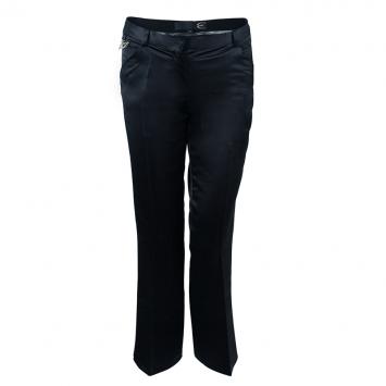 Pre Owned Just Cavalli Black Satin Trouser S