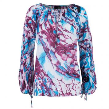 Pre Owned Just Cavalli Printed Cotton Multicolor Top S