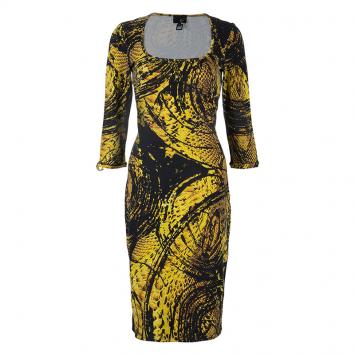 Pre Owned Just Cavalli Honeycomb Print Bodycon Dress L
