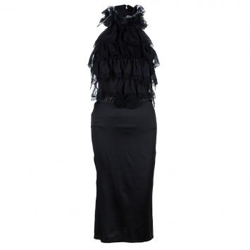 Pre Owned Just Cavalli Black Halterneck Detail Dress M