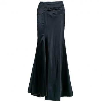 Pre Owned Just Cavalli Black Satin Maxi Skirt L