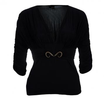 Pre Owned Just Cavalli Black Draped Top M