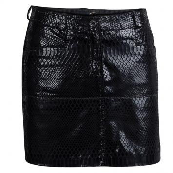 Pre Owned Just Cavalli Black Python Imprint Patent Mini Skirt S
