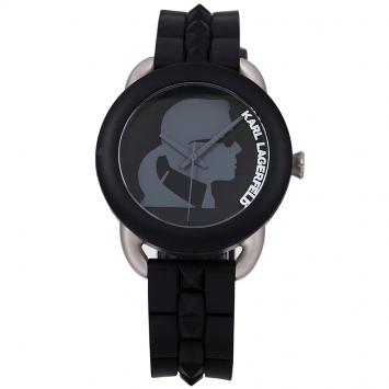 Pre Owned Karl Lagerfeld Black Stainless Steel KL2213 Unisex Wristwatch 40MM