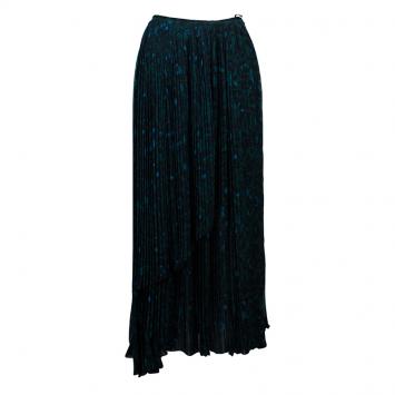 Pre Owned Kenzo Green Floral Pleated Skirt M