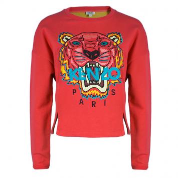 Pre Owned Kenzo Pink Tiger Embroidered Sweater L