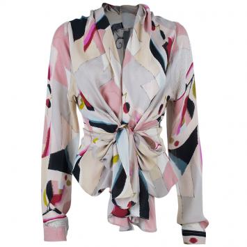Pre Owned Kenzo Watercolor Silk Top L