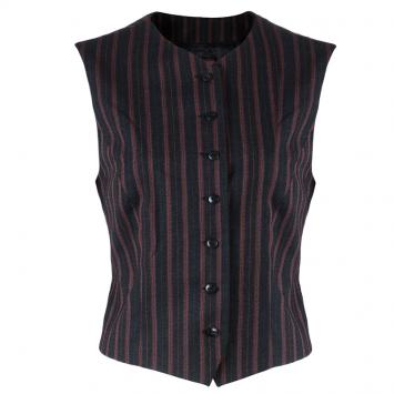 Pre Owned Kenzo Black Striped Vest L