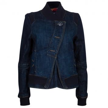 Pre Owned Kenzo Blue Denim Asymmetrical Jacket L