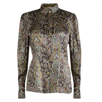 مملوكة مسبقًا Kenzo Pastel Multicolor Floral Print Silk Shirt M