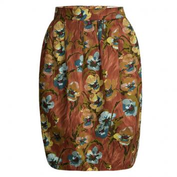 Pre Owned Kenzo Multicolor Floral Printed Pleat Detail Mini Skirt L