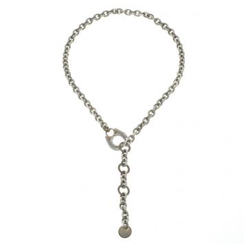 Pre Owned Lanvin Silver Tone Chain Link Necklace
