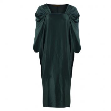 Pre Owned Lanvin Dark Green Silk Dress M