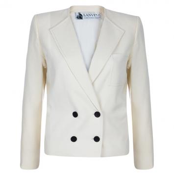 Pre Owned Lanvin Off-white Wool Short Jacket M