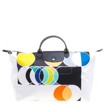 Pre Owned Longchamp Multicolor Printed Nylon Le Pliage Tote