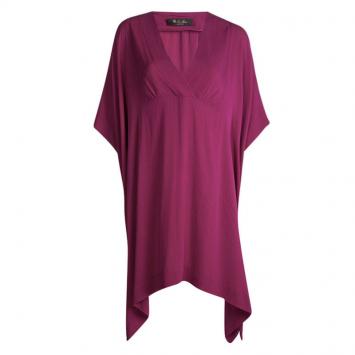 Pre Owned Loro Piana Pink Silk Oversized Kaftan M