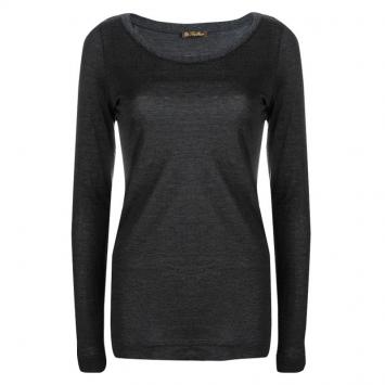 Pre Owned Loro Piana Grey Cashmere Slub Knit Long Sleeve Top S