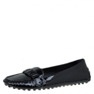 Pre Owned Louis Vuitton Black Patent Leather Oxford Loafers Size 39