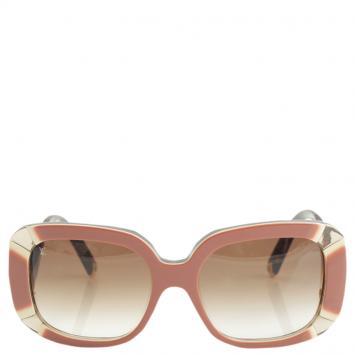 Pre Owned Louis Vuitton Brown and Beige Anemone Square Sunglasses