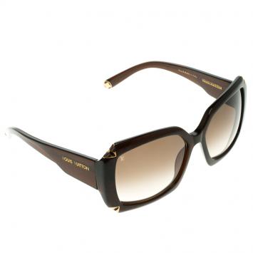 Pre Owned Louis Vuitton Dark Brown Z0366W  Hortensia Square Sunglasses