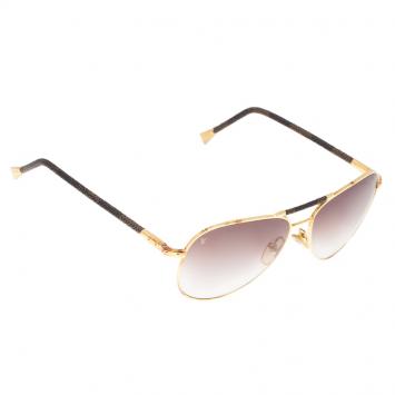 Pre Owned Louis Vuitton Damier Ebene Conspiration Pilote Aviators