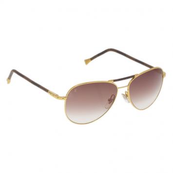 Pre Owned Louis Vuitton Damier Ebene Conspiration Pilote Aviators