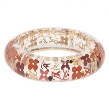 Pre Owned Louis Vuitton Inclusion Tangerine Resin Large Bangle Bracelet
