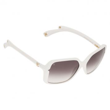 Pre Owned Louis Vuitton White Flore Carre Square Z0291W Sunglasses