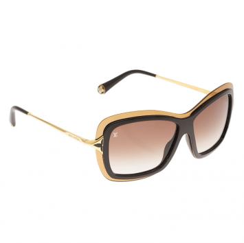 Pre Owned Louis Vuitton Brown Poppy Square Sunglasses