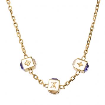 Pre Owned Louis Vuitton Gamble Gold Tone Necklace