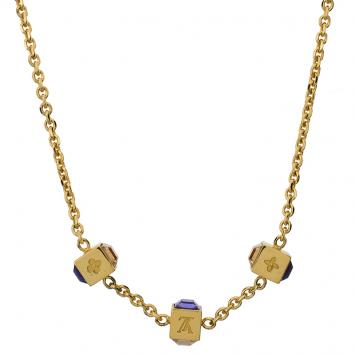 Pre Owned Louis Vuitton Gamble Gold Tone Necklace