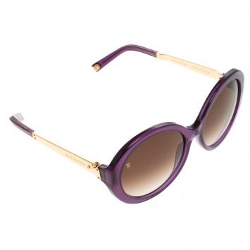 Pre Owned Louis Vuitton Purple Z0560W Petit Soupcon Round Sunglasses