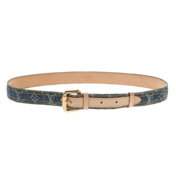 Pre Owned Louis Vuitton Blue Monogram Denim Belt 100CM