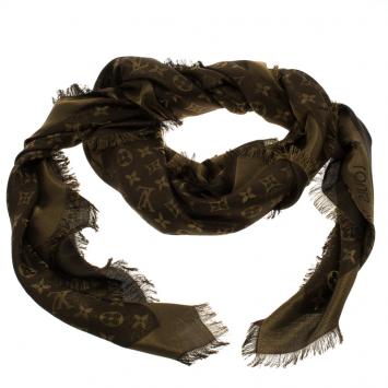 Pre Owned Louis Vuitton Brown Monogram Shine Shawl