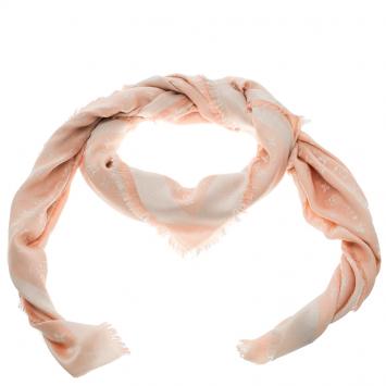 Pre Owned Louis Vuitton Blush Pink Monogram Denim Shawl