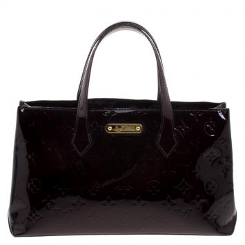 Pre Owned Louis Vuitton Amarante Monogram Vernis Wilshire PM Bag