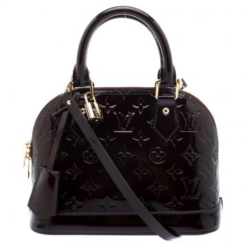 Pre Owned Louis Vuitton Amarante Monogram Vernis Alma BB Bag