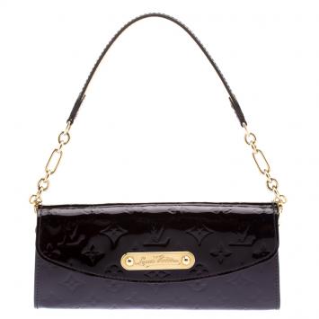 Pre Owned Louis Vuitton Amarante Monogram Vernis Sunset Boulevard Bag