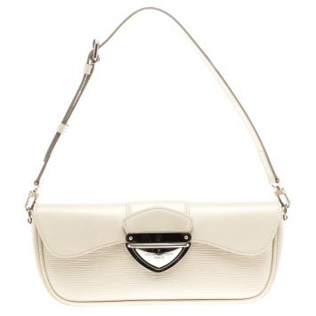 Pre Owned Louis Vuitton Ivory Epi Leather Montaigne Clutch Bag