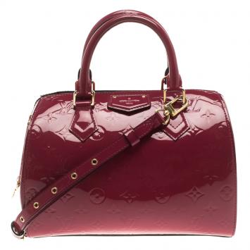 Pre Owned Louis Vuitton Rose Pop Monogram Vernis Montana bag