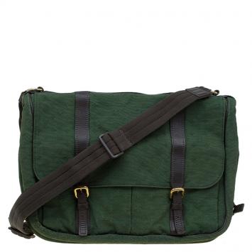 Pre Owned Louis Vuitton Green Monogram Canvas Mini Lin Sac Maman Bag