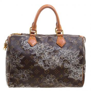 Pre Owned Louis Vuitton Monogram Canvas Limited Edition Dentelle Speedy 30
